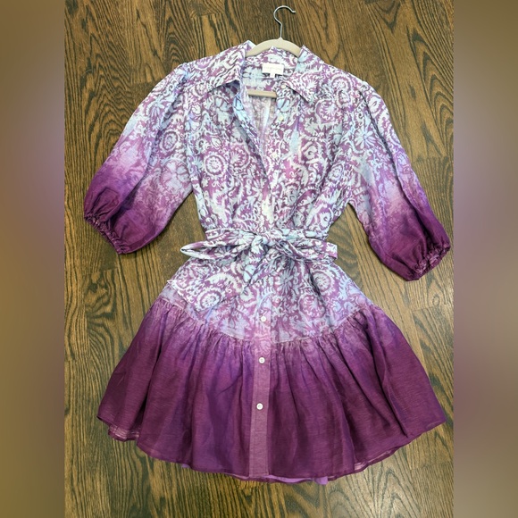 CHRISTY LYNN Erin Purple Shirt Dress – Size Medium – tie waist- EUC - Picture 6 of 13